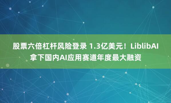股票六倍杠杆风险登录 1.3亿美元!LiblibAI拿下国内AI应用赛道年度最大融资